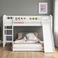 White Twin Over Twin Princess Solid Wood Bunk Bed With Slide