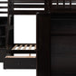 Espresso Twin Over Twin Over Full Solid Wood Bunk Bed With Stairs And Desk And Storage