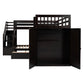 Espresso Twin Over Twin Over Full Solid Wood Bunk Bed With Stairs And Desk And Storage
