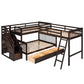 Espresso Twin Over Full Solid Wood Bunk Bed With Stairs And Storage
