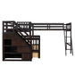 Espresso Twin Over Full Solid Wood Bunk Bed With Stairs And Storage