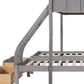 Gray Full Over Two Twins Solid Wood Bunk Bed With Drawers And Storage