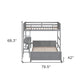 Gray Twin Over Full Wood Bunk Bed With Desk Drawers And Storage