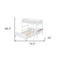White Twin Over Full Wood Bunk Bed With Desk And Drawers And Storage