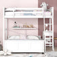 White Twin Over Full Wood Bunk Bed With Desk And Drawers And Storage