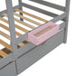 Gray Twin Over Twin Solid Wood Bunk Bed With Drawers And Storage