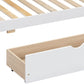 White Twin Over Twin Solid Wood Bunk Bed With Drawers And Storage