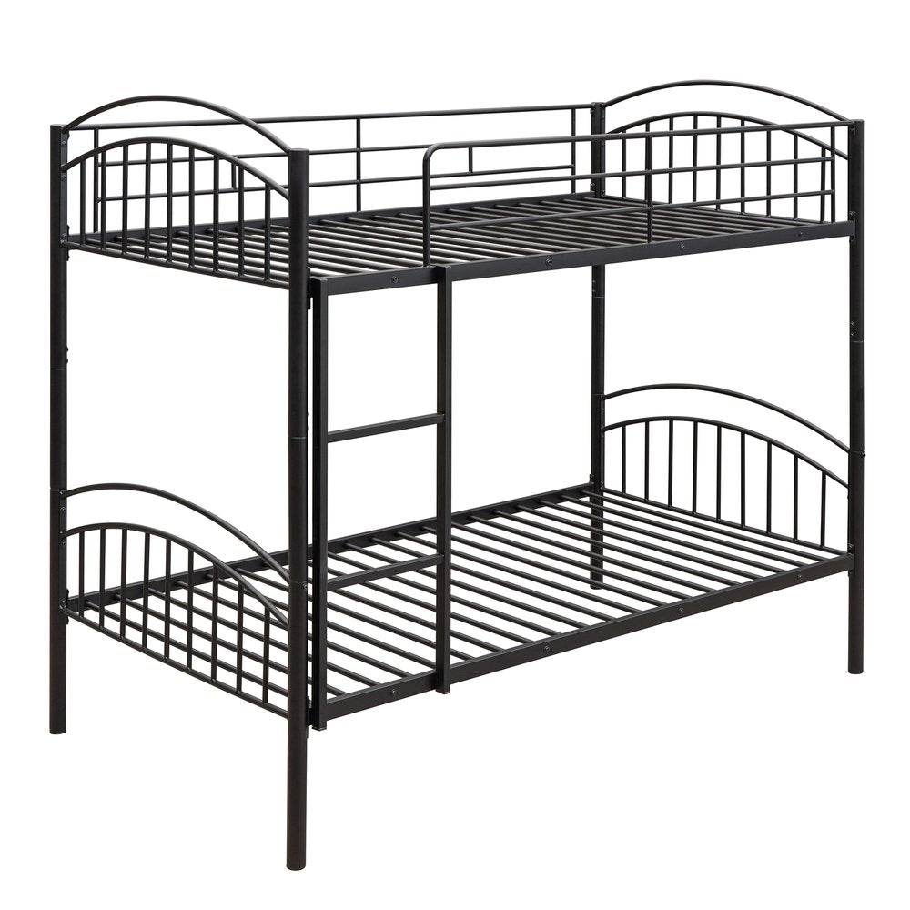Black Twin Over Twin Metal Bunk Bed
