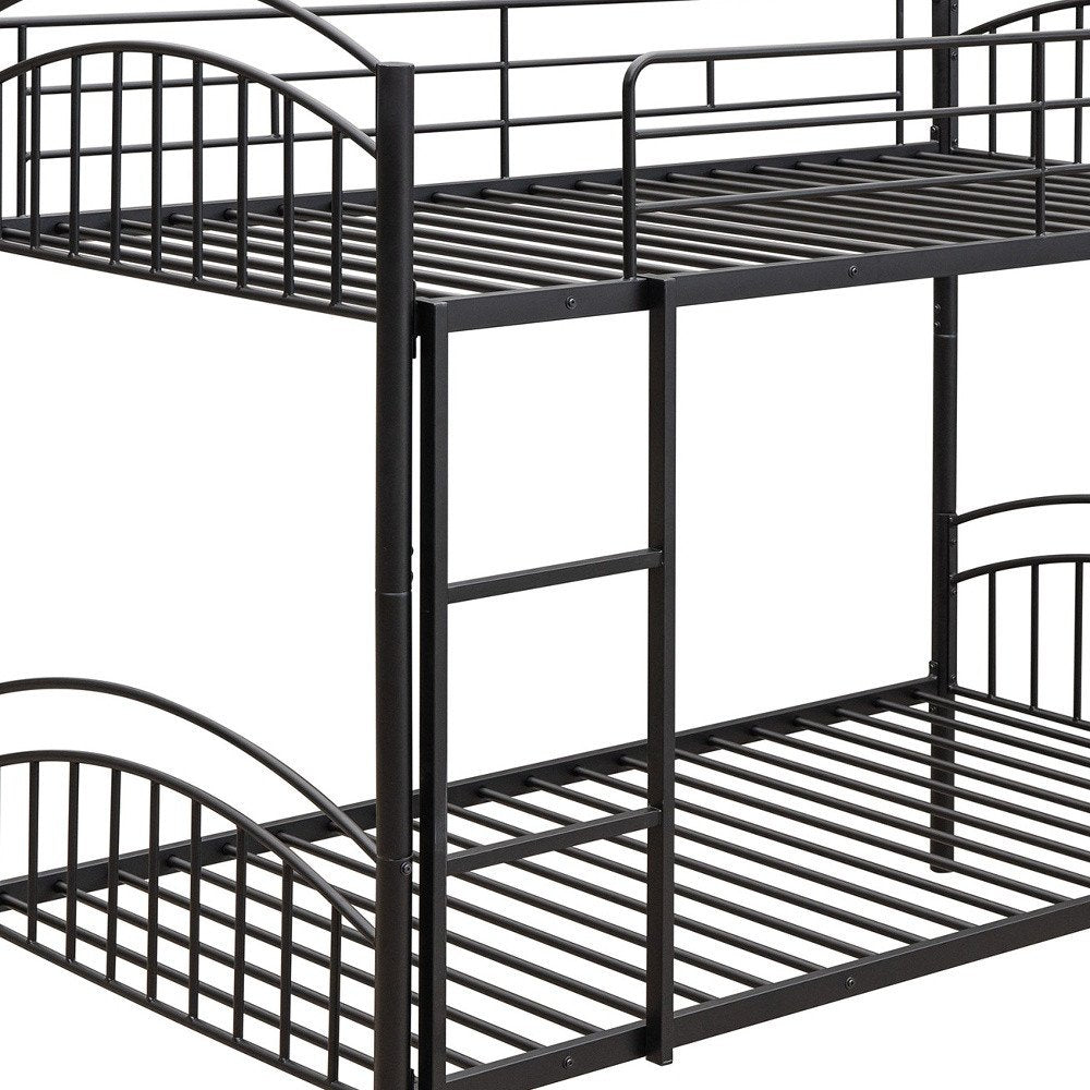 Black Twin Over Twin Metal Bunk Bed
