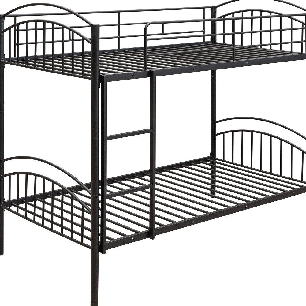 Black Twin Over Twin Metal Bunk Bed