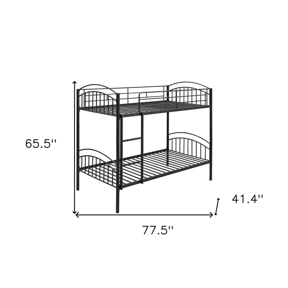 Black Twin Over Twin Metal Bunk Bed