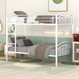 White Twin Over Twin Metal Bunk Bed