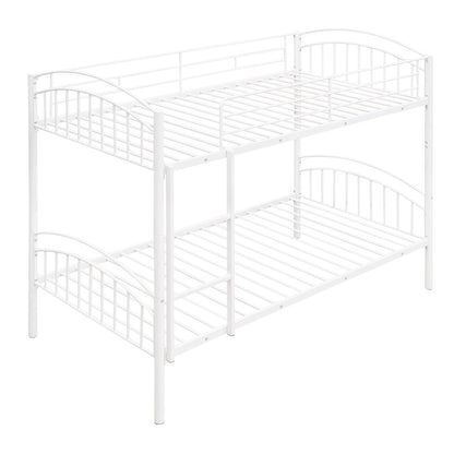 White Twin Over Twin Metal Bunk Bed