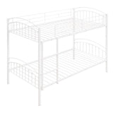 White Twin Over Twin Metal Bunk Bed