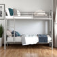 Silver Twin Over Twin Metal Bunk Bed