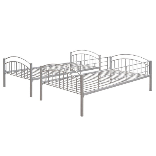 Silver Twin Over Twin Metal Bunk Bed