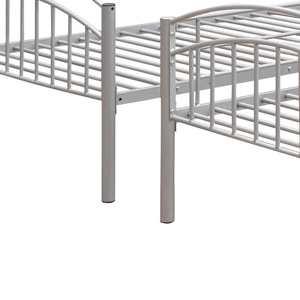 Silver Twin Over Twin Metal Bunk Bed