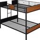 Black And Brown Full Over Full Metal Bunk Bed