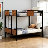 Black And Brown Full Over Full Metal Bunk Bed