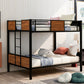 Black And Brown Full Over Full Metal Bunk Bed
