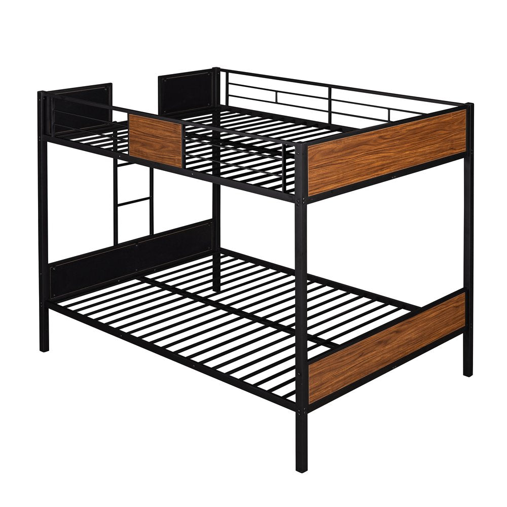 Black And Brown Full Over Full Metal Bunk Bed