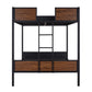 Black And Brown Full Over Full Metal Bunk Bed
