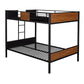 Black And Brown Full Over Full Metal Bunk Bed