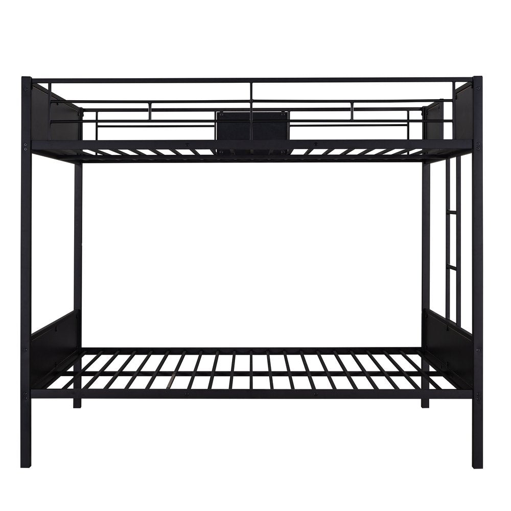 Black And Brown Full Over Full Metal Bunk Bed