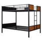 Black And Brown Full Over Full Metal Bunk Bed