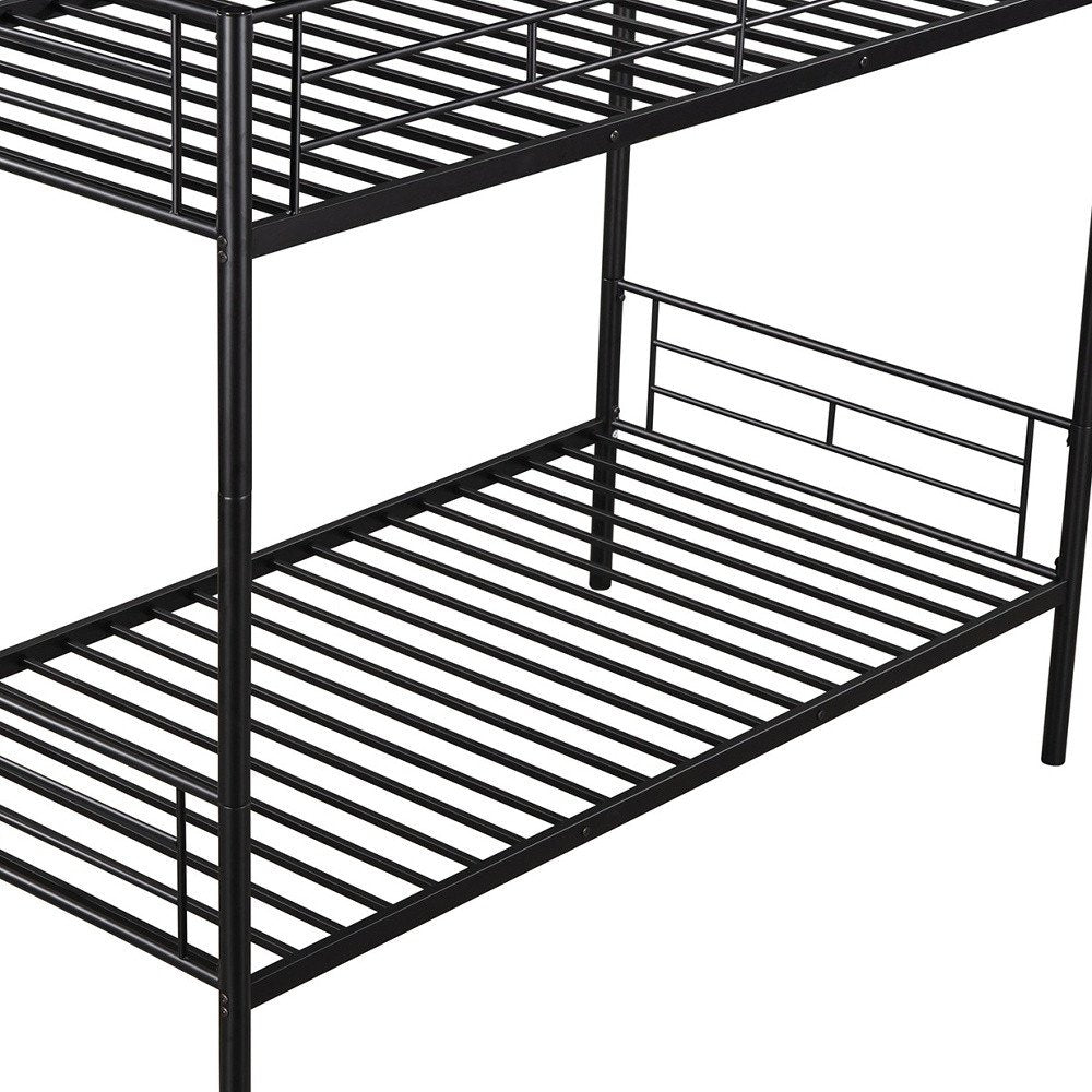 Black Twin Over Twin Metal Bunk Bed