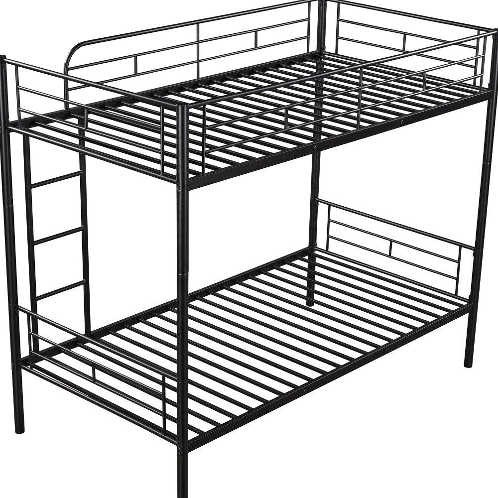 Black Twin Over Twin Metal Bunk Bed