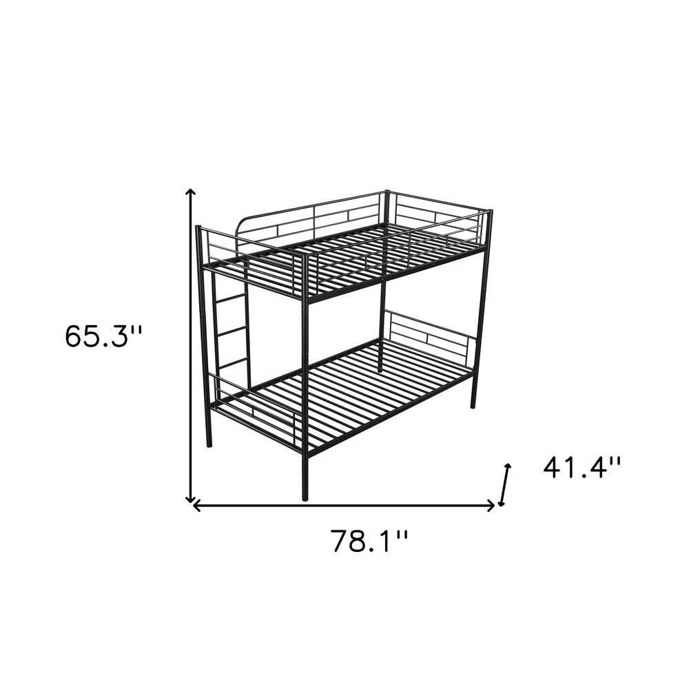 Black Twin Over Twin Metal Bunk Bed