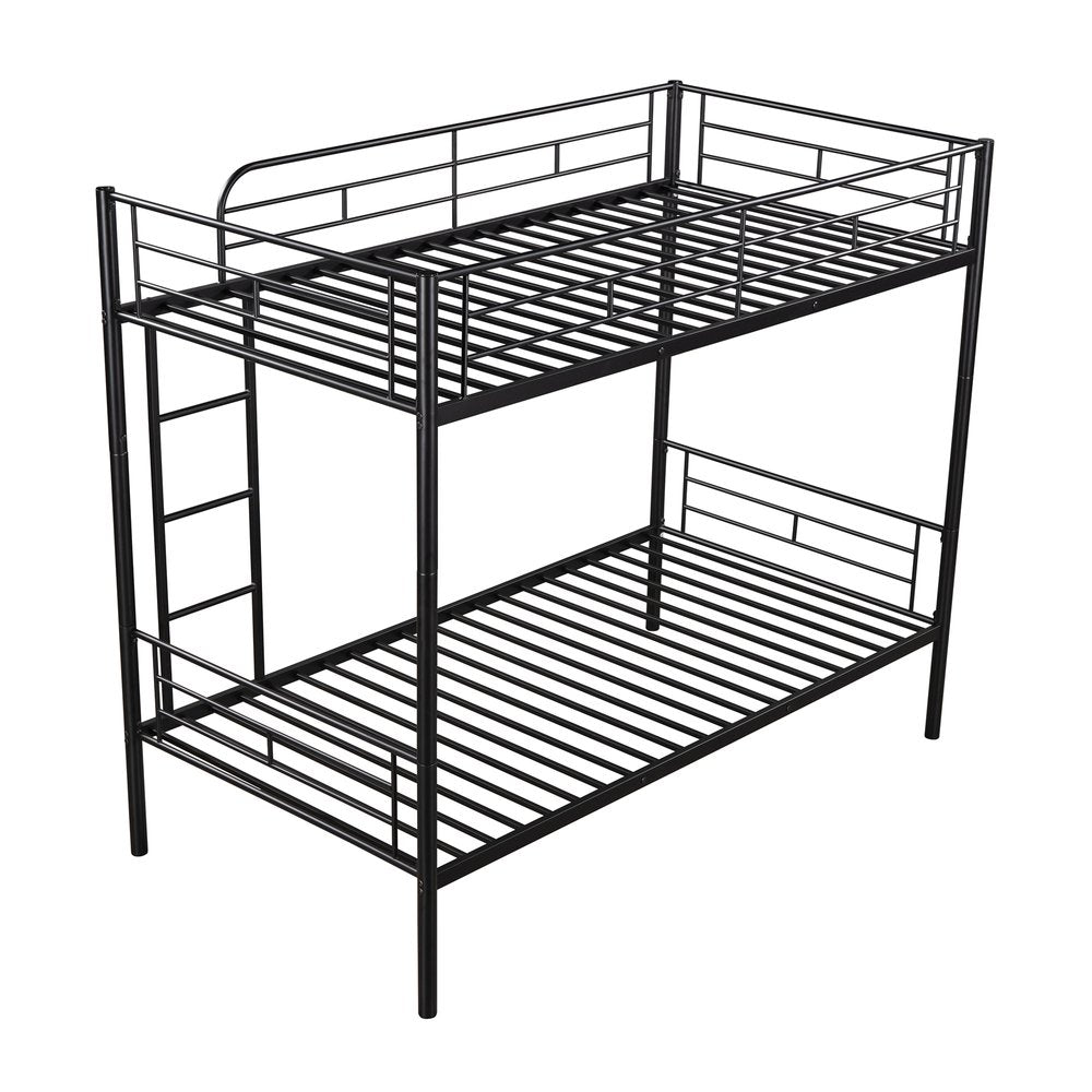 Black Twin Over Twin Metal Bunk Bed