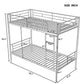Black Twin Over Twin Metal Bunk Bed