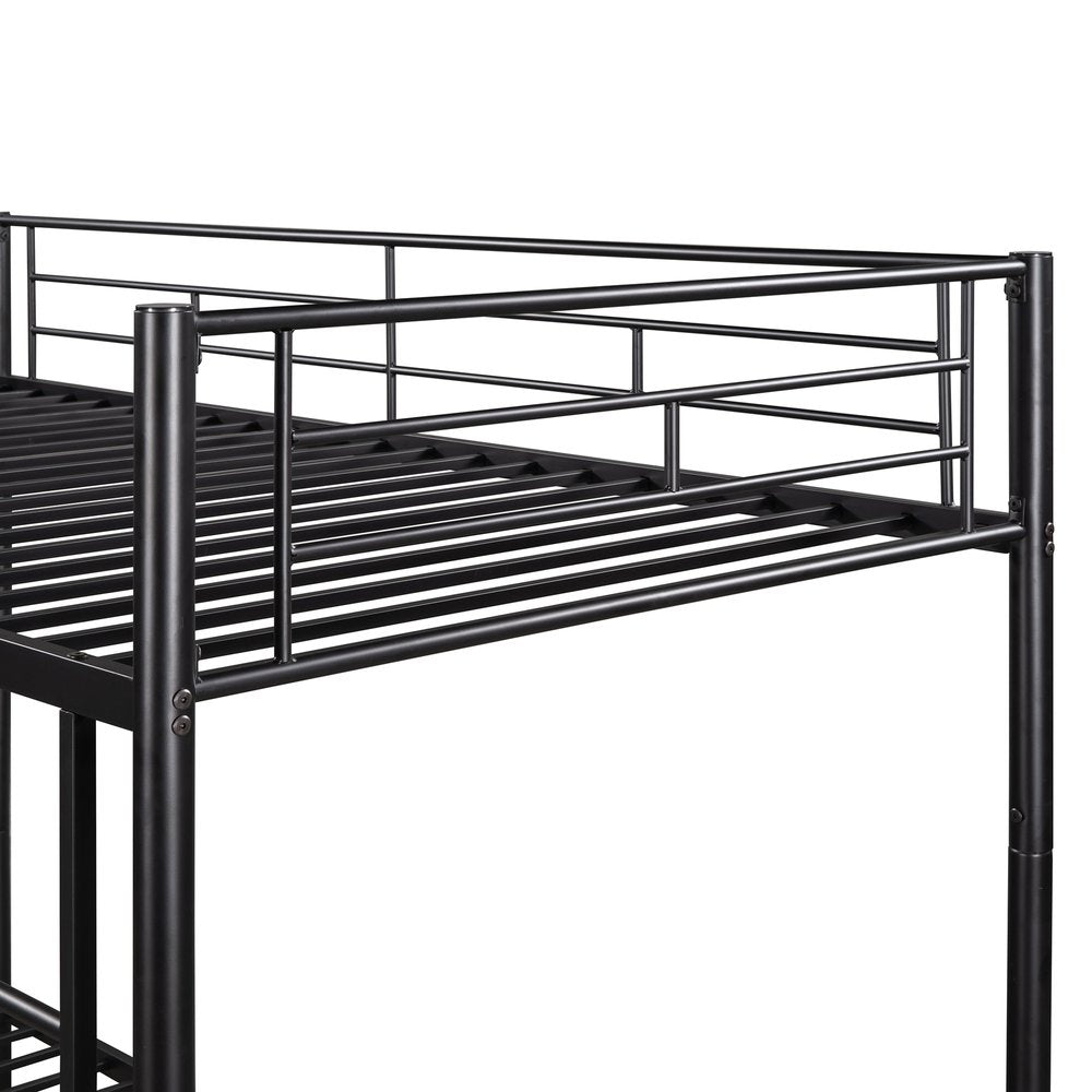 Black Twin Over Twin Metal Bunk Bed