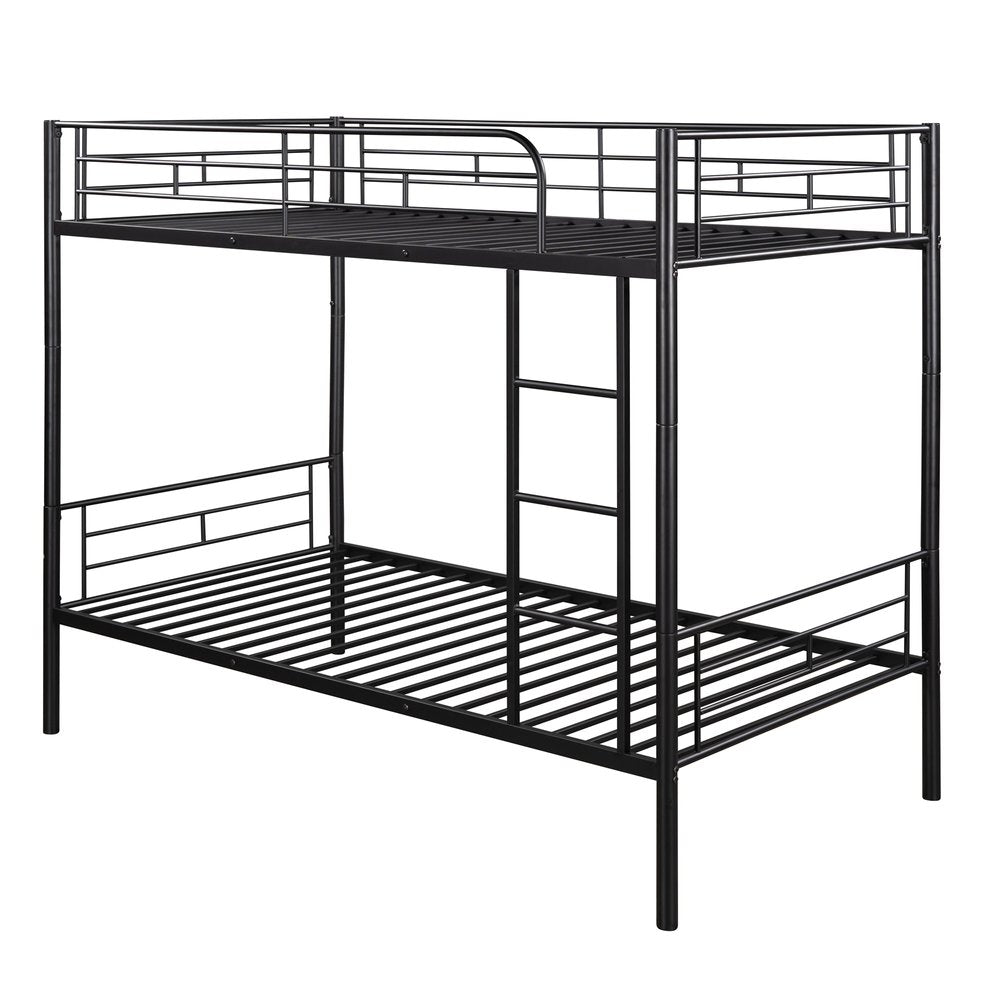 Black Twin Over Twin Metal Bunk Bed