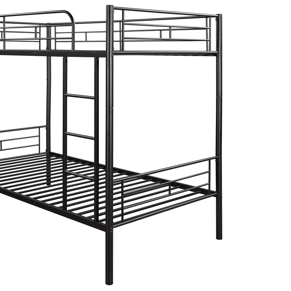 Black Twin Over Twin Metal Bunk Bed
