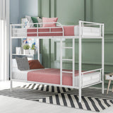 White Twin Over Twin Metal Bunk Bed