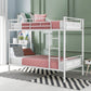 White Twin Over Twin Metal Bunk Bed