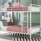White Twin Over Twin Metal Bunk Bed