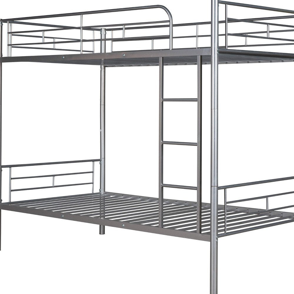 Silver Twin Over Twin Metal Bunk Bed