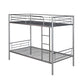 Silver Twin Over Twin Metal Bunk Bed