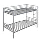 Silver Twin Over Twin Metal Bunk Bed