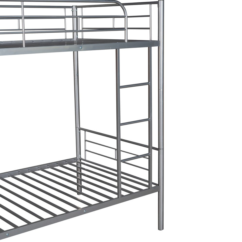 Silver Twin Over Twin Metal Bunk Bed
