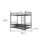 Black Twin Over Twin Metal Bunk Bed With Trundle