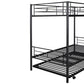 Black Twin Over Twin Metal Bunk Bed With Trundle