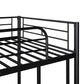 Black Twin Over Twin Metal Bunk Bed With Trundle