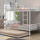 White Twin Over Twin Metal Bunk Bed With Trundle