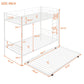 White Twin Over Twin Metal Bunk Bed With Trundle