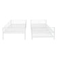 White Twin Over Twin Metal Bunk Bed With Trundle